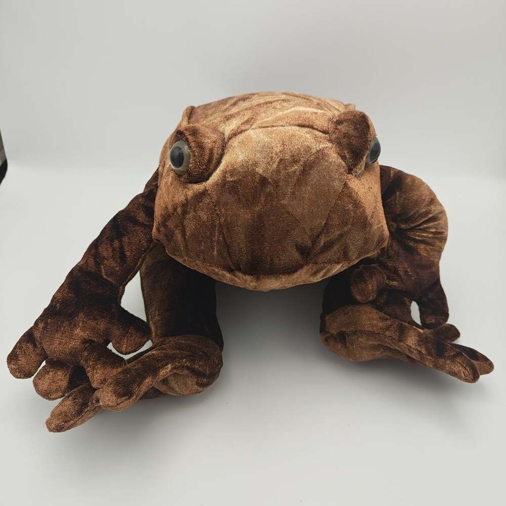 Commonwealth Crushed Velvet Brown Frog Toad Stuffed Animal Plush Toy